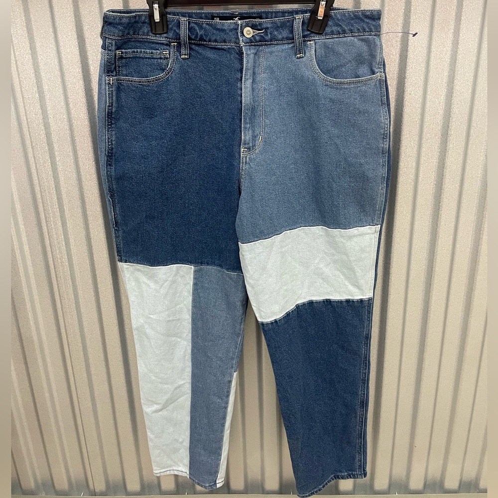 Hollister Patched Womens Denim Jeans Size 15R 32x27